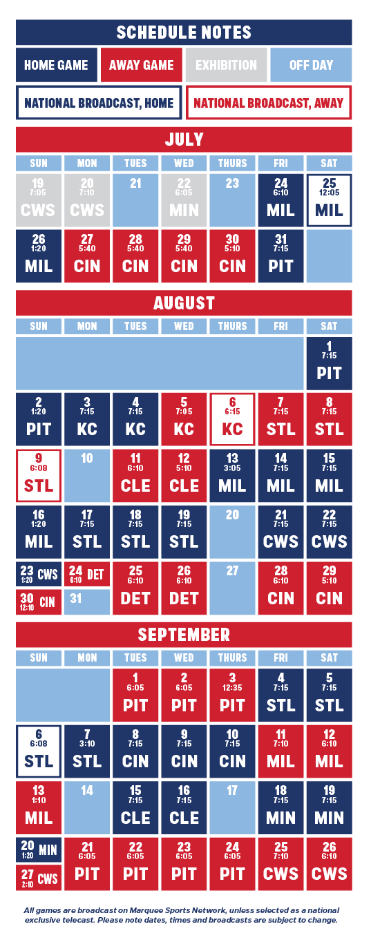 Printable Cubs Schedule Customize and Print