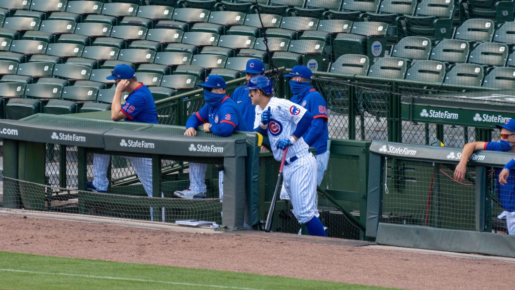 Rizzo Chats With Ross In Dugout