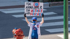 58 Cubs Fan With Sign 1