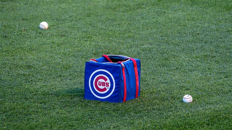 Cubs bag with baseballs