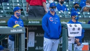 Cubs Dugout Ross Hottovy Green Mask On
