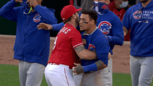 Javy Amir Garret Reds Cubs Benches Clearing