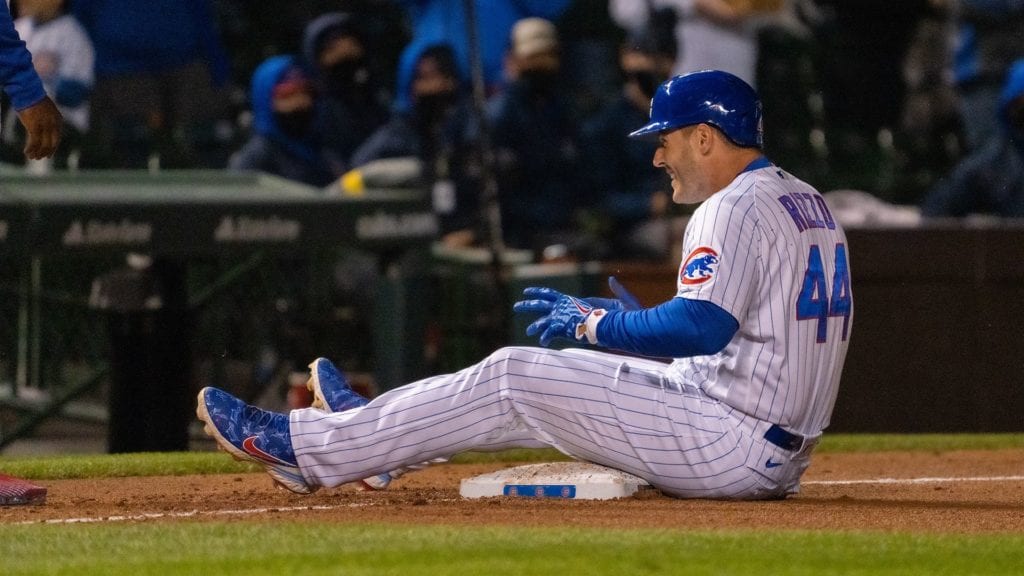 Rizzo Cubs Banner Day Doubleheader Sweep Of Dodgers Slide