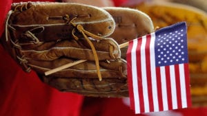 Baseball And American Flag Image