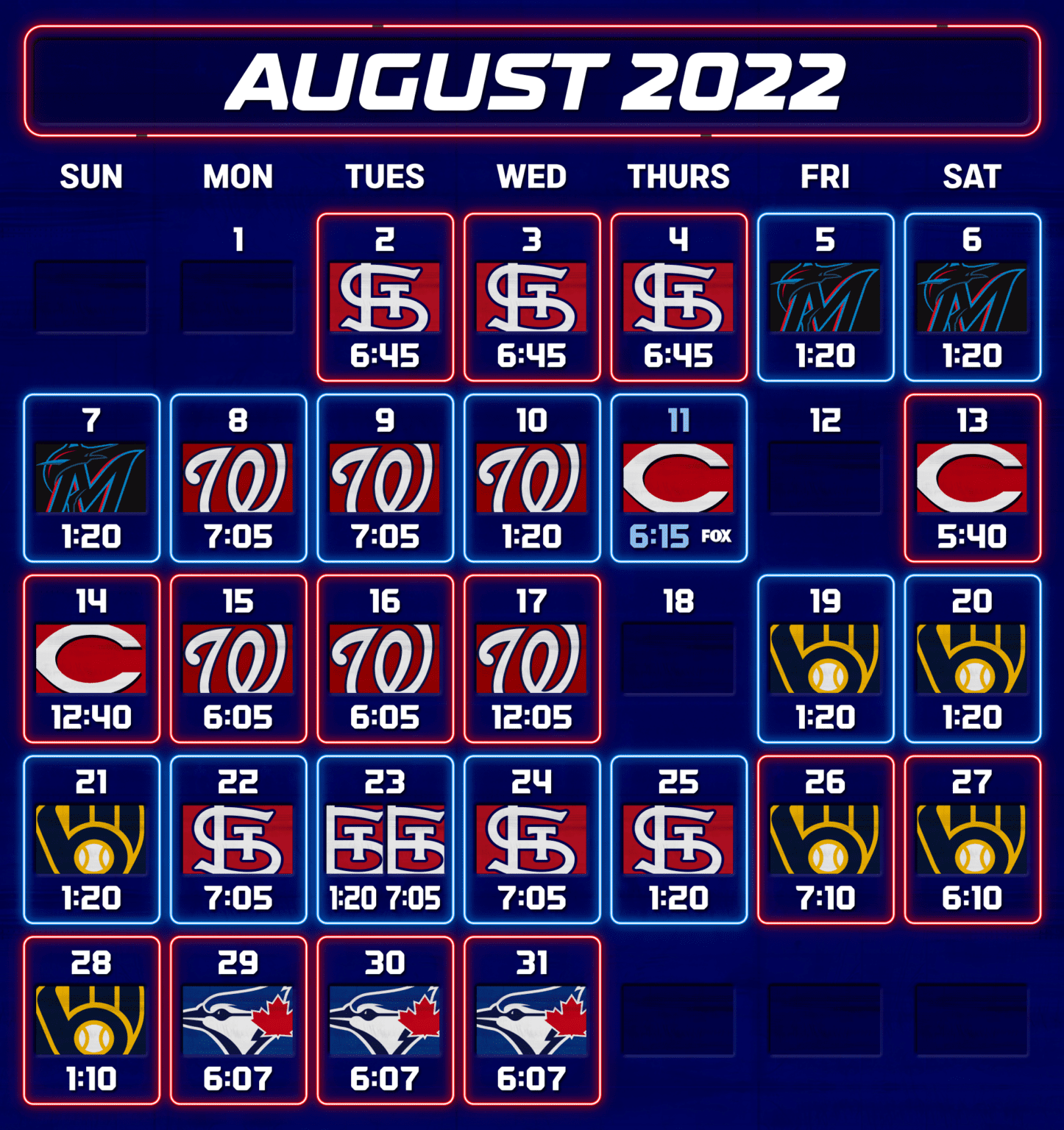 2022 Cubs Schedule August 2 - Marquee Sports Network - Television Home