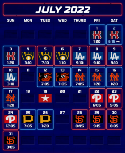 2022 Cubs Schedule July