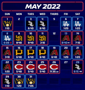 2022 Cubs Schedule May