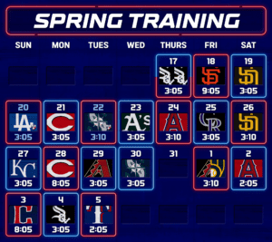 New 2022 Spring Training Schedule
