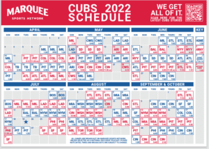 2022 Printable Cubs Schedule
