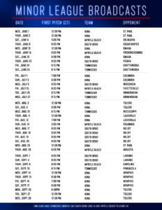 Minor League Broadcast Schedule