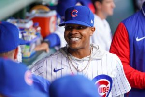 Stroman Smiling In Dugout Image